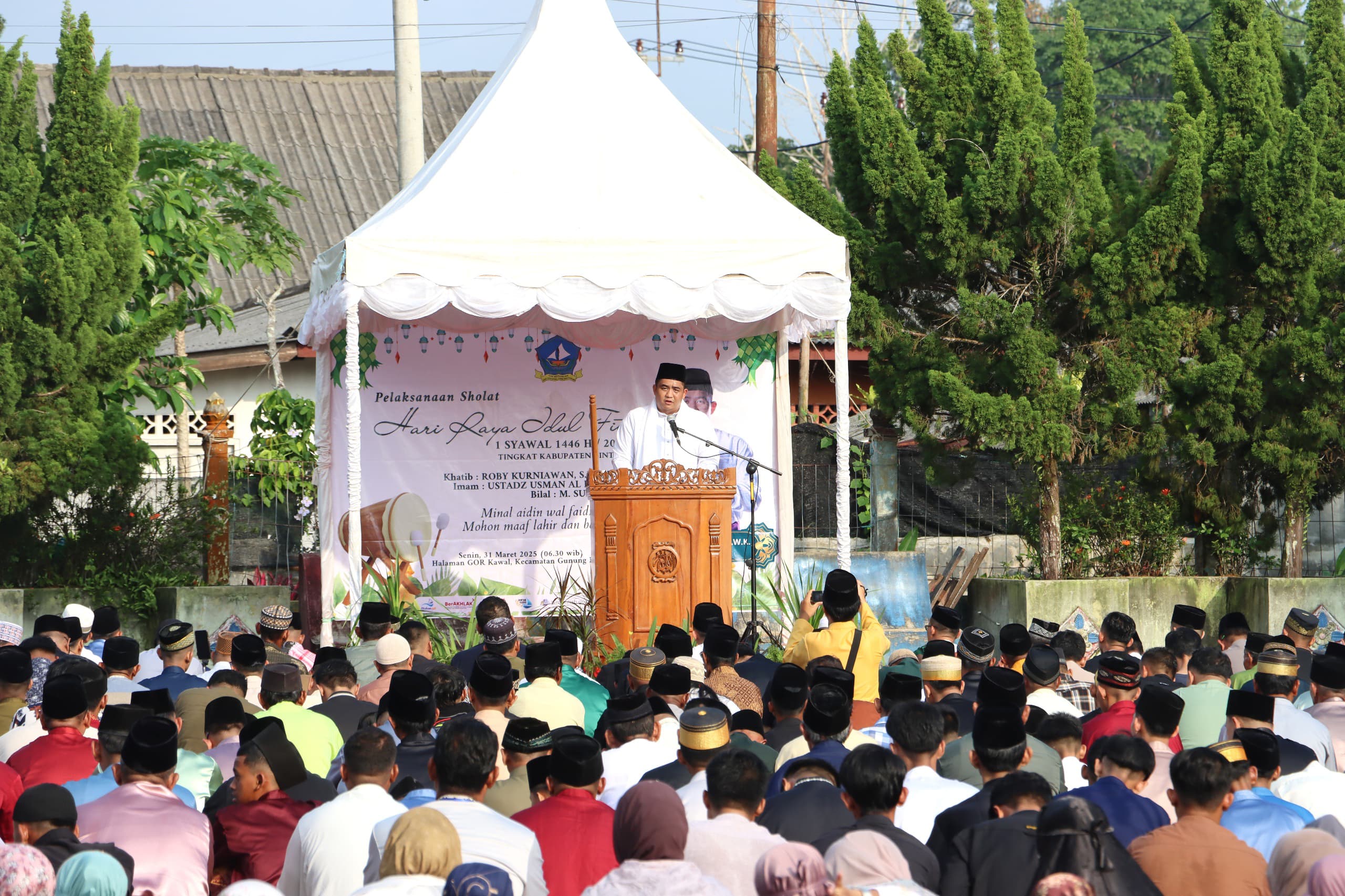 Khutbah Idul Fitri 1446 H, Bupati Roby Sampaikan Riwayat Doa Malaikat Jibril Yang Diaminkan Rasulullah